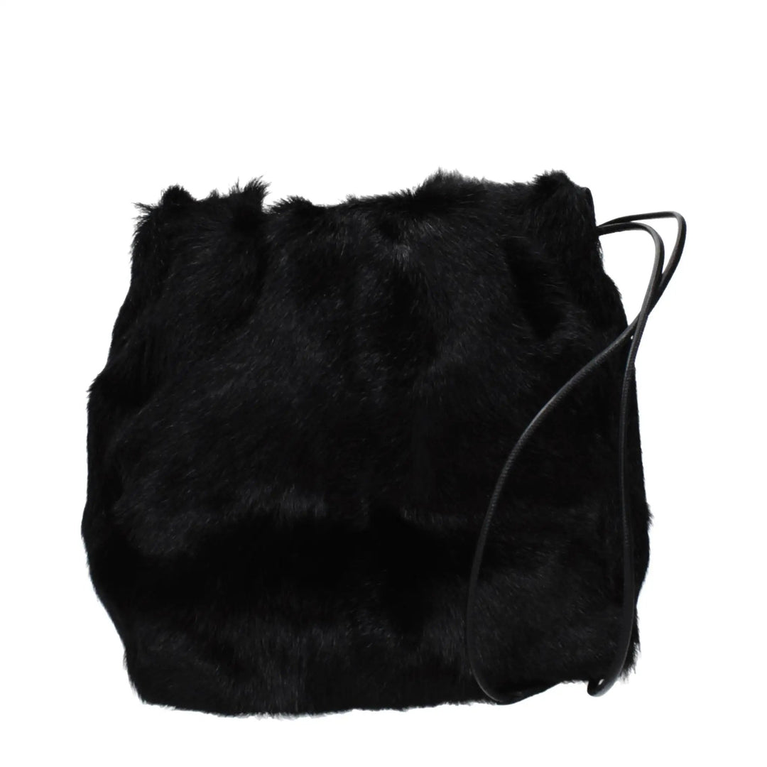 Jil Sander Sample Sale | Jil Sander Black Fur Shoulder Bag - | Designer outlet