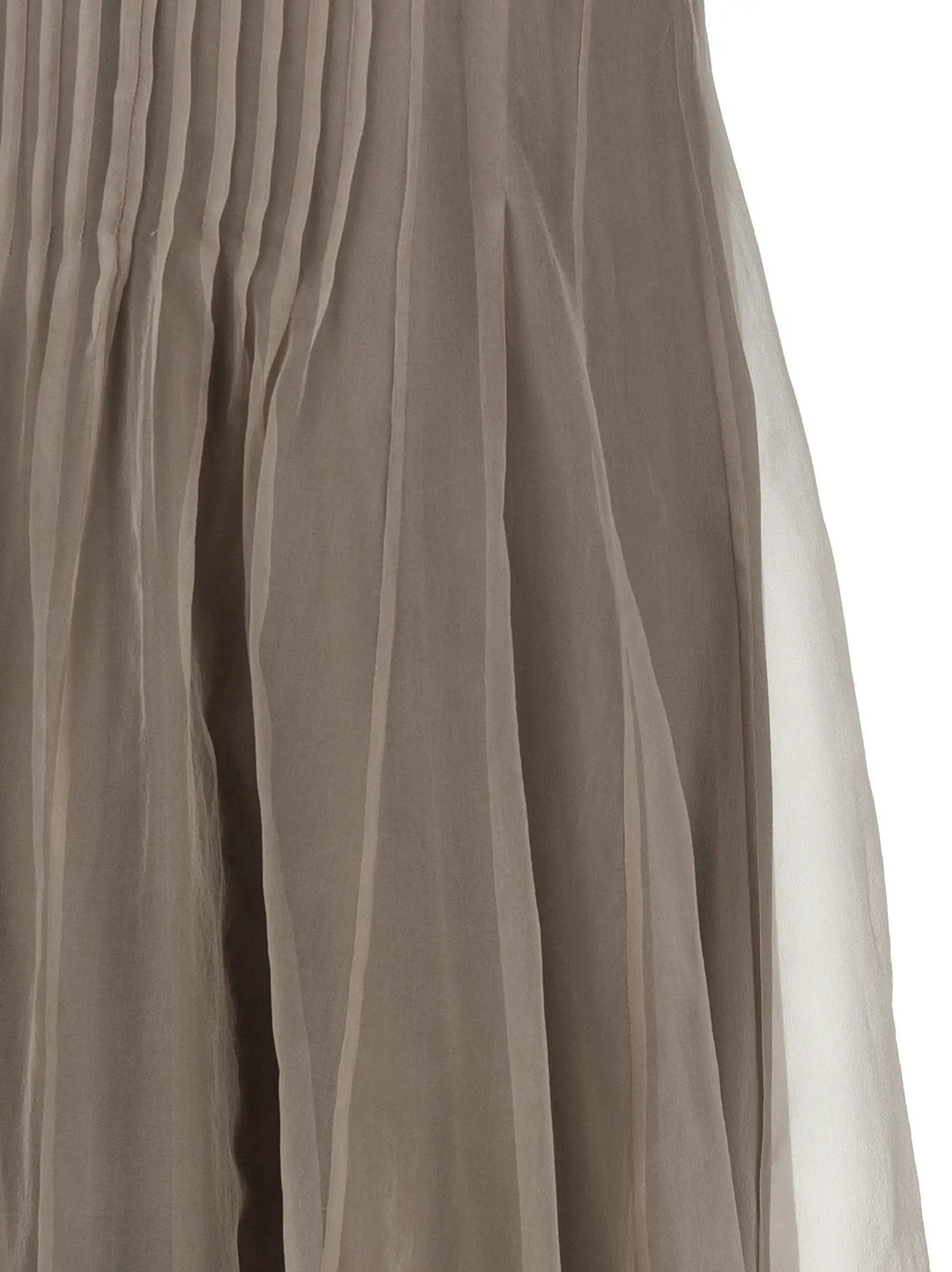 Brunello Cucinelli Sample Sale | Brunello Cucinelli Beige Silk Long Dress - | Designer outlet
