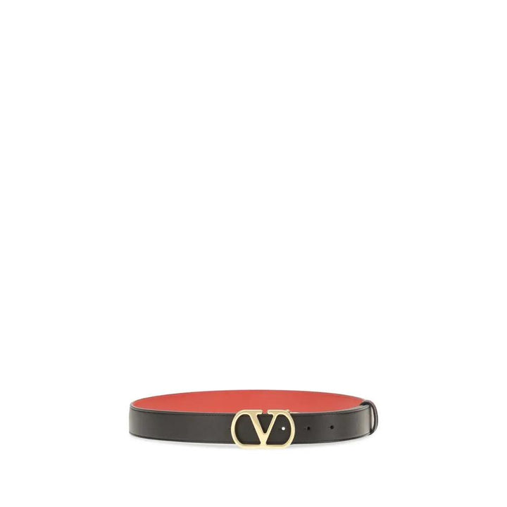 Valentino Garavani Black Calf Leather Bos Taurus Regular Belt