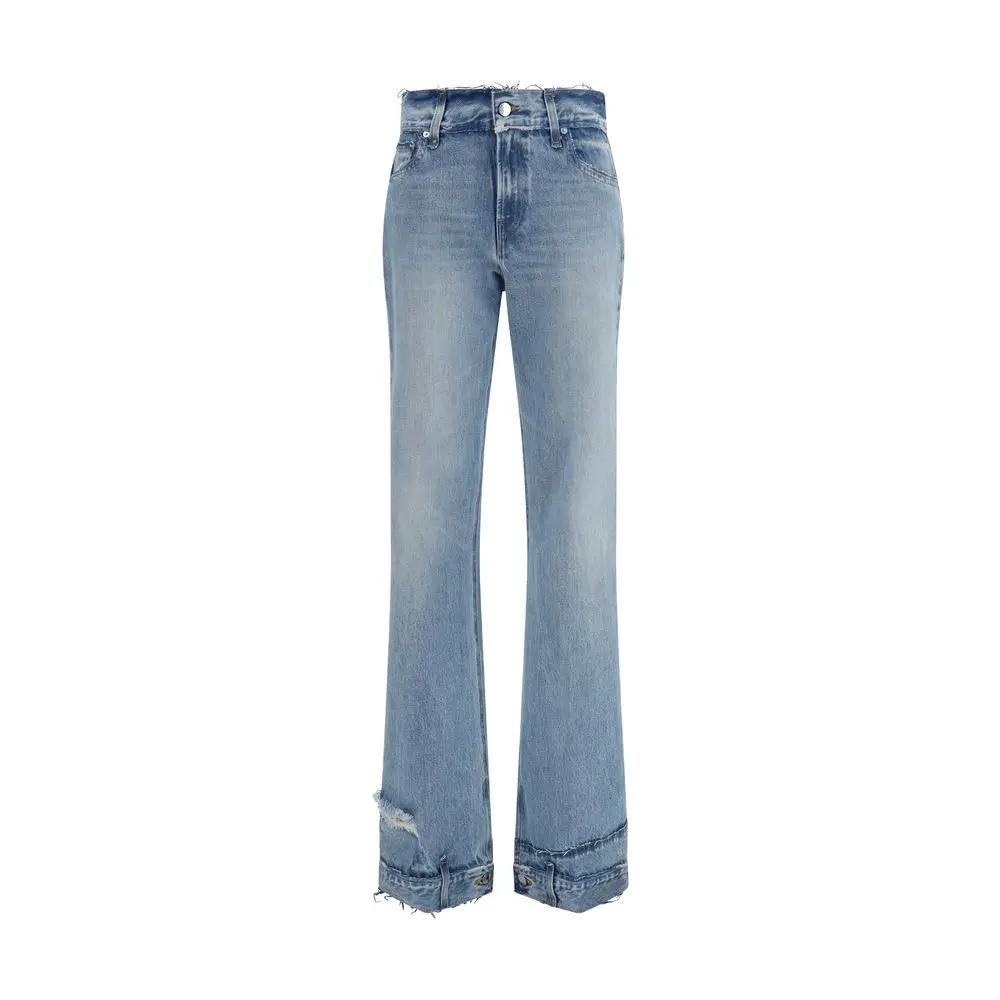 Haikure Blue Cotton Flared Jeans