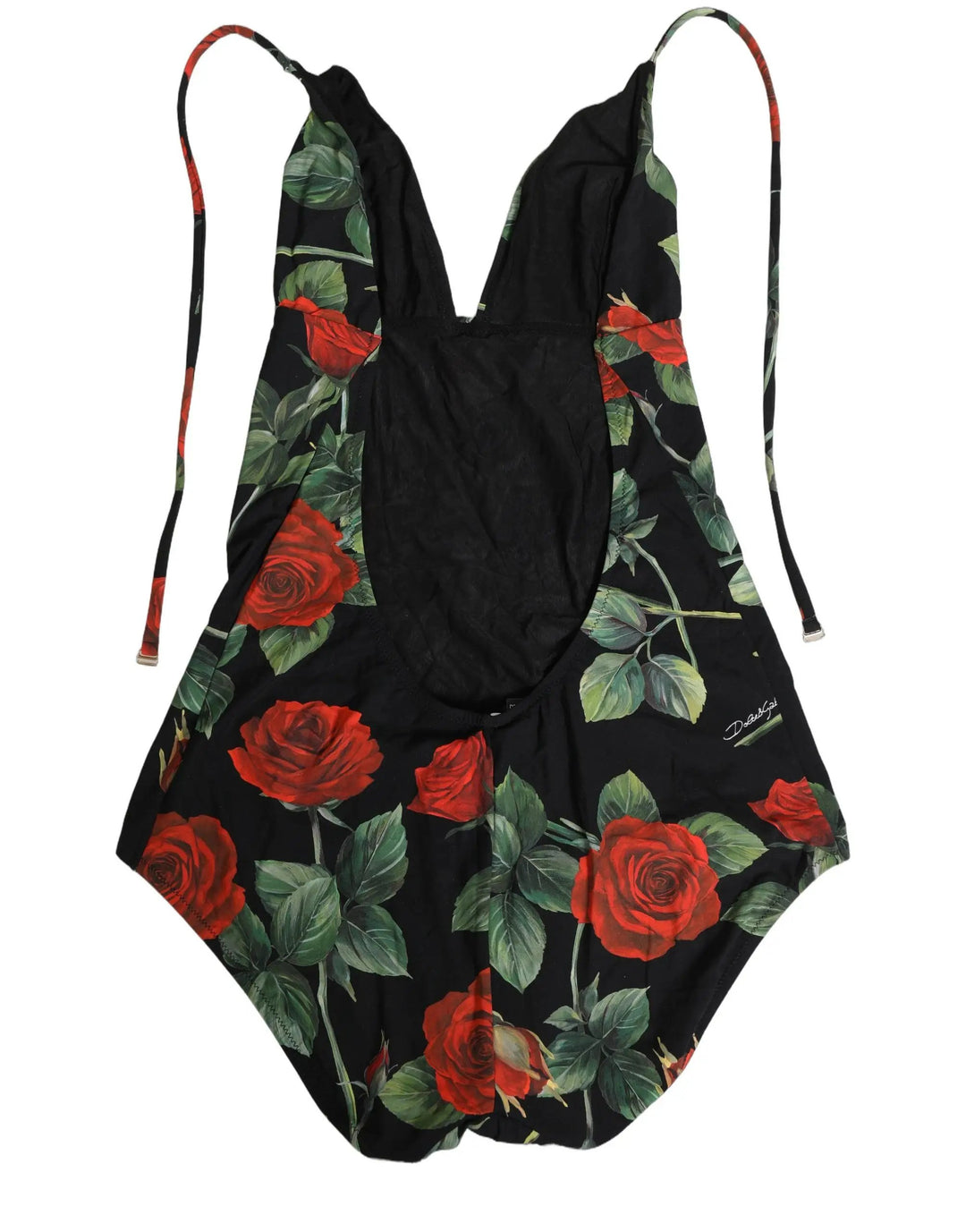 Dolce & Gabbana Sample Sale | Dolce & Gabbana Black Rose Print One Piece Swimsuit Swimwear - | Designer outlet