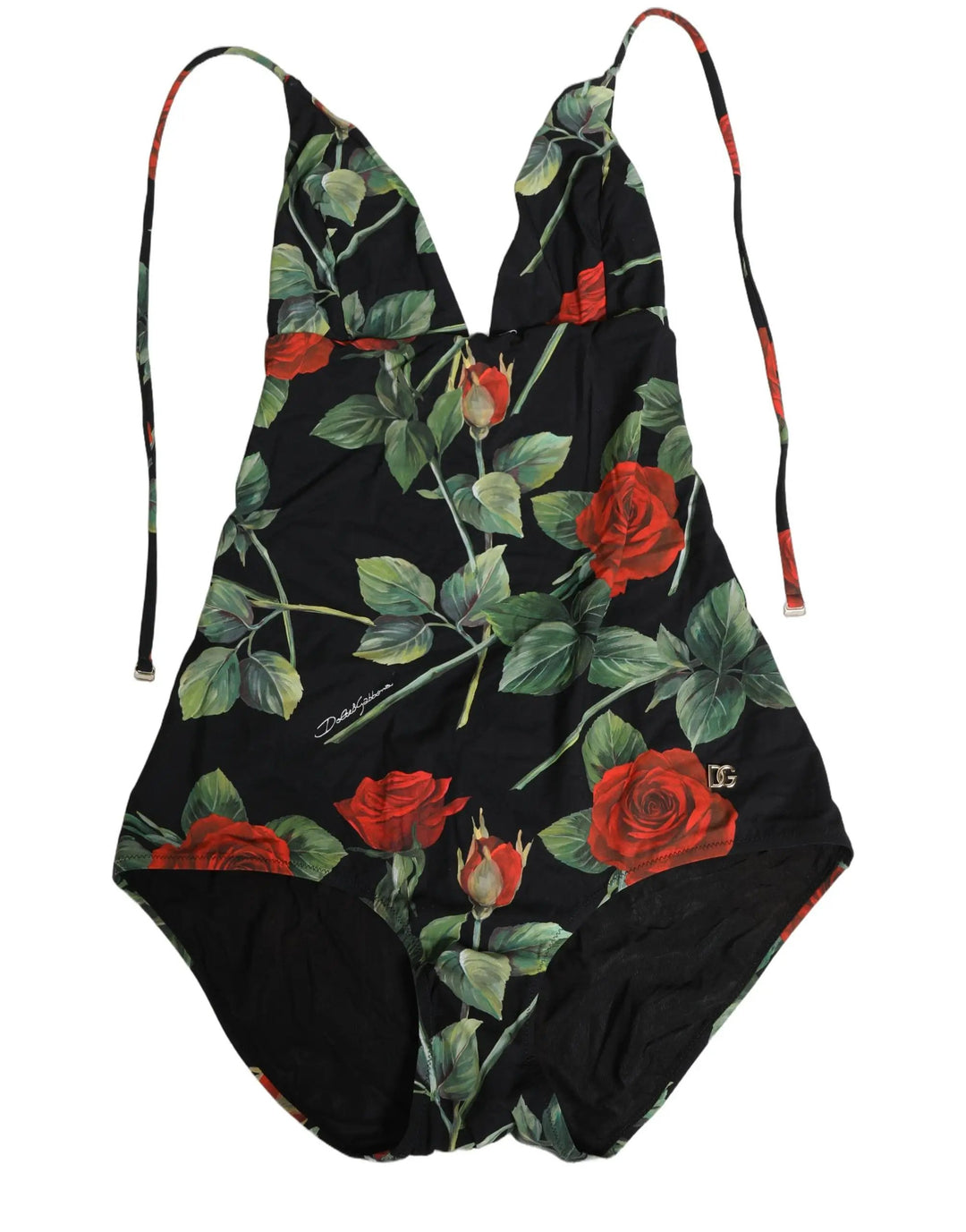 Dolce &amp; Gabbana Sample Sale | Dolce &amp; Gabbana Black Rose Print One Piece Swimsuit Swimwear - | Designer outlet