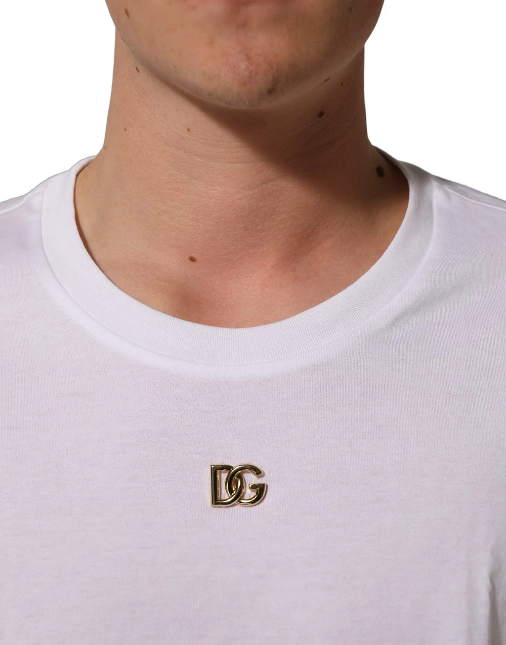 Dolce & Gabbana Sample Sale | Dolce & Gabbana White Metal DG Logo Short Sleeves T-shirt - | Designer outlet