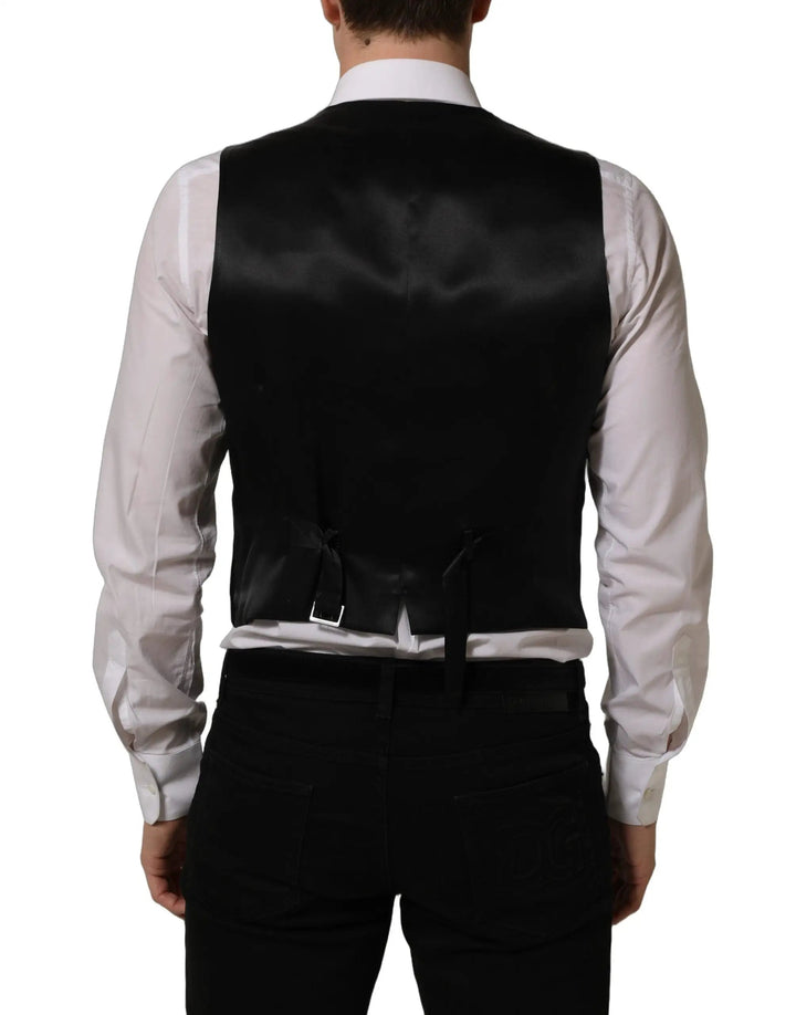 Dolce &amp; Gabbana Sample Sale | Dolce &amp; Gabbana Black Wool Blend Waistcoat Formal Dress Vest - | Designer outlet