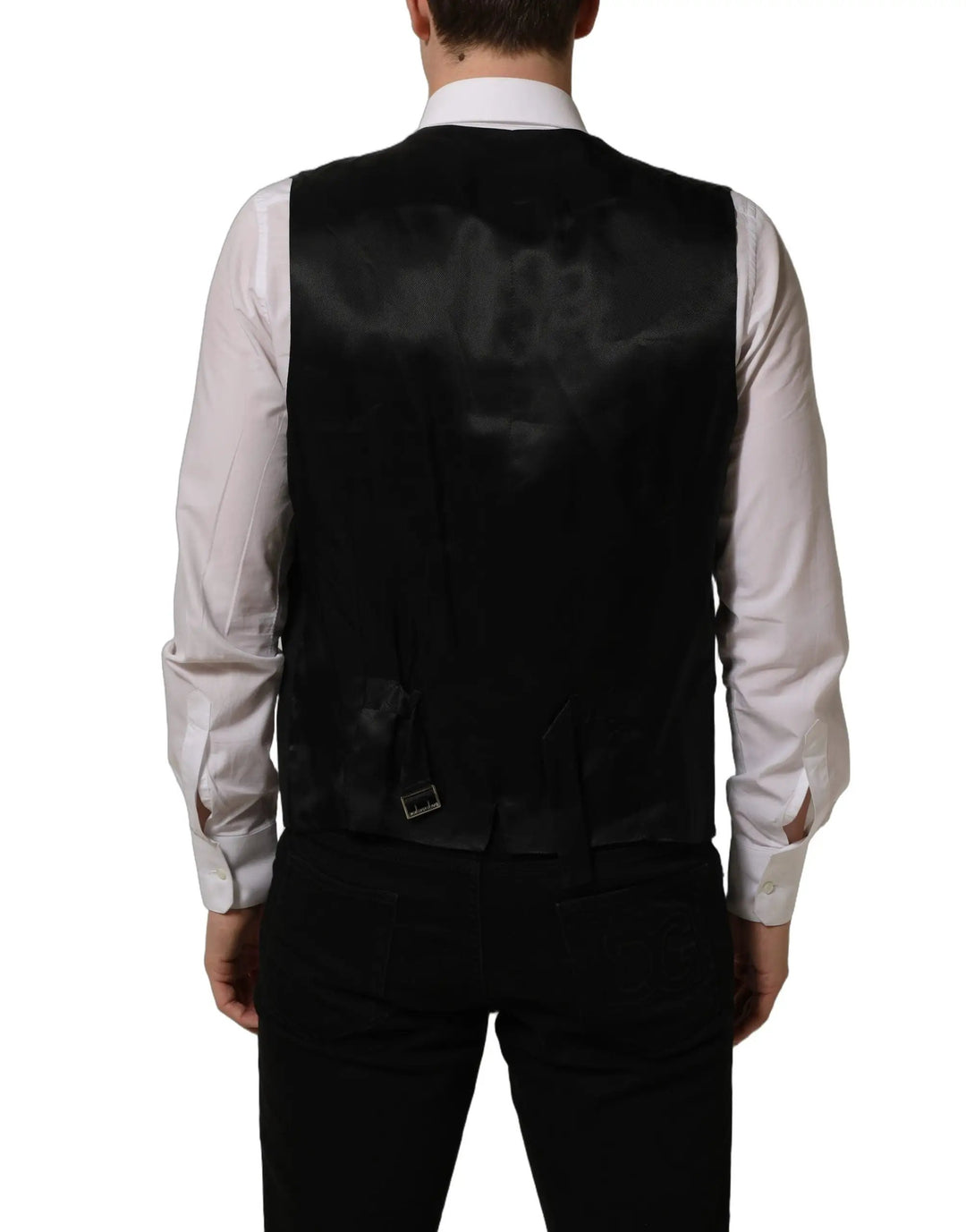 Dolce &amp; Gabbana Sample Sale | Dolce &amp; Gabbana Black Wool Stretch Waistcoat Formal Vest - | Designer outlet
