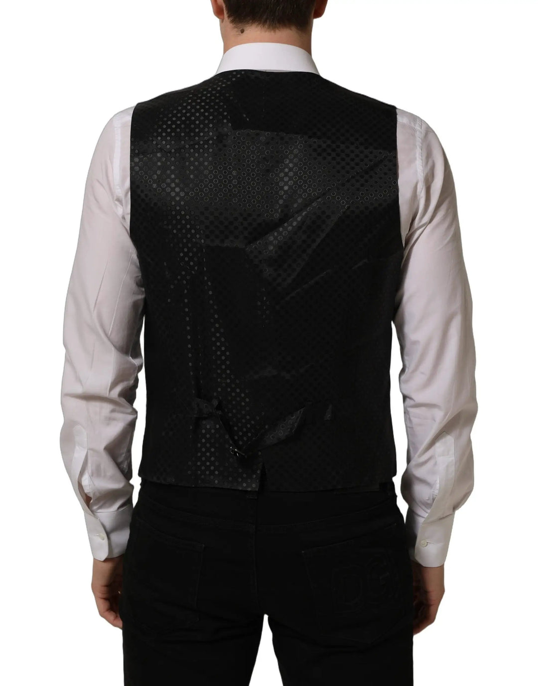 Dolce &amp; Gabbana Sample Sale | Dolce &amp; Gabbana Black Wool Stretch Waistcoat Formal Dress Vest - | Designer outlet