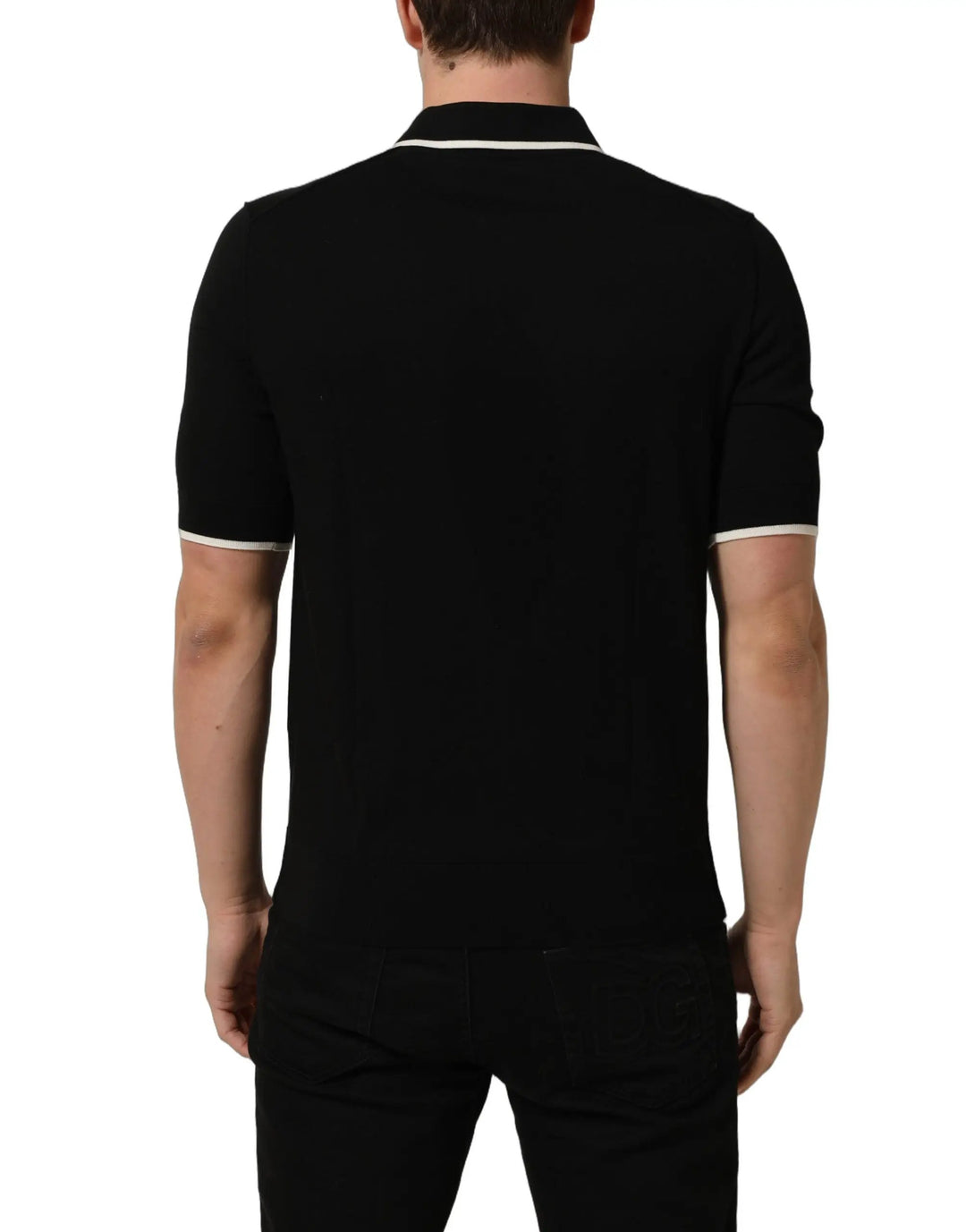 Dolce &amp; Gabbana Sample Sale | Dolce &amp; Gabbana Black Cotton Collared Short Sleeves Men Polo T-shirt - | Designer outlet