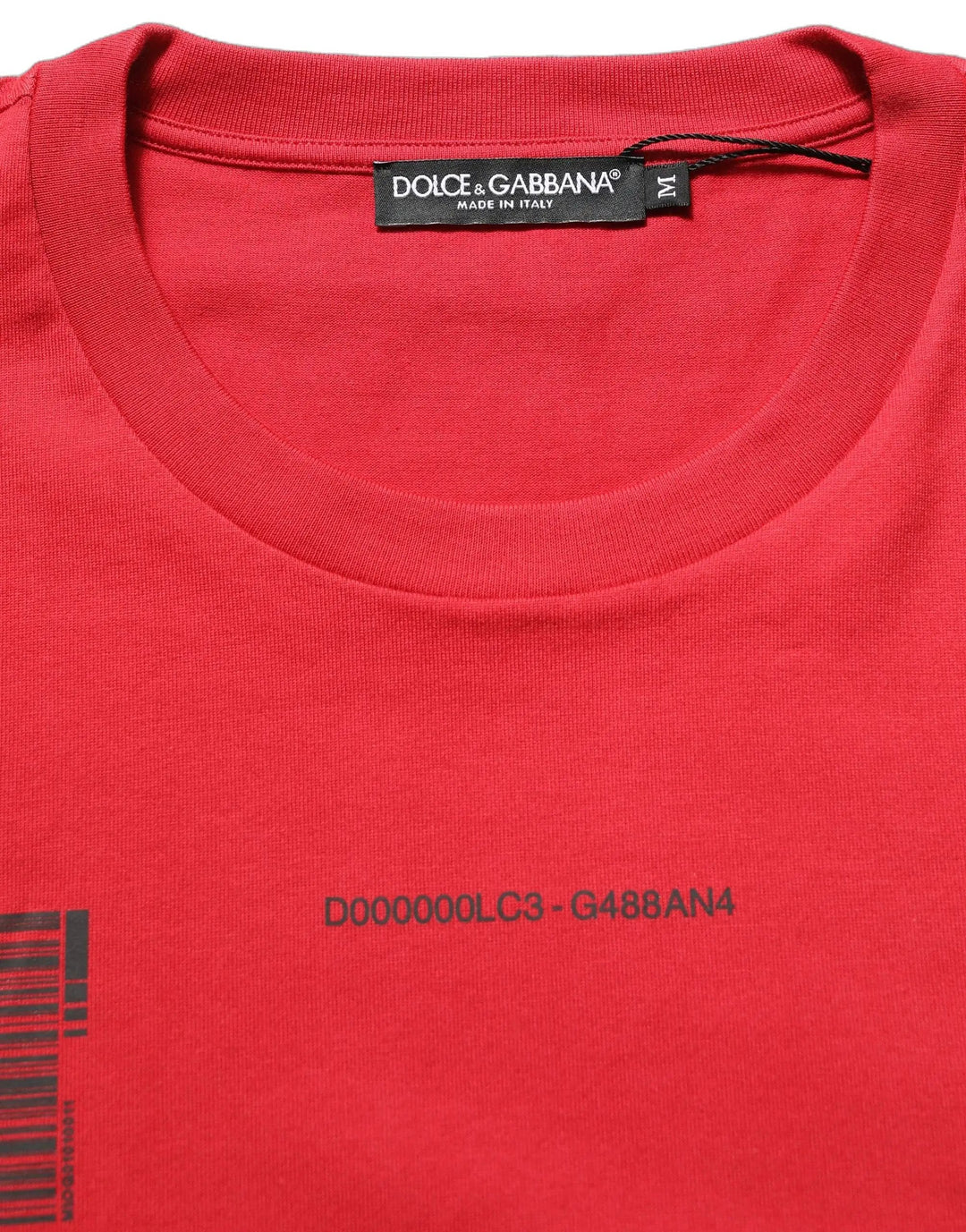 Dolce & Gabbana Sample Sale | Dolce & Gabbana Red Cotton Graphic Print Crew Neck T-shirt - | Designer outlet