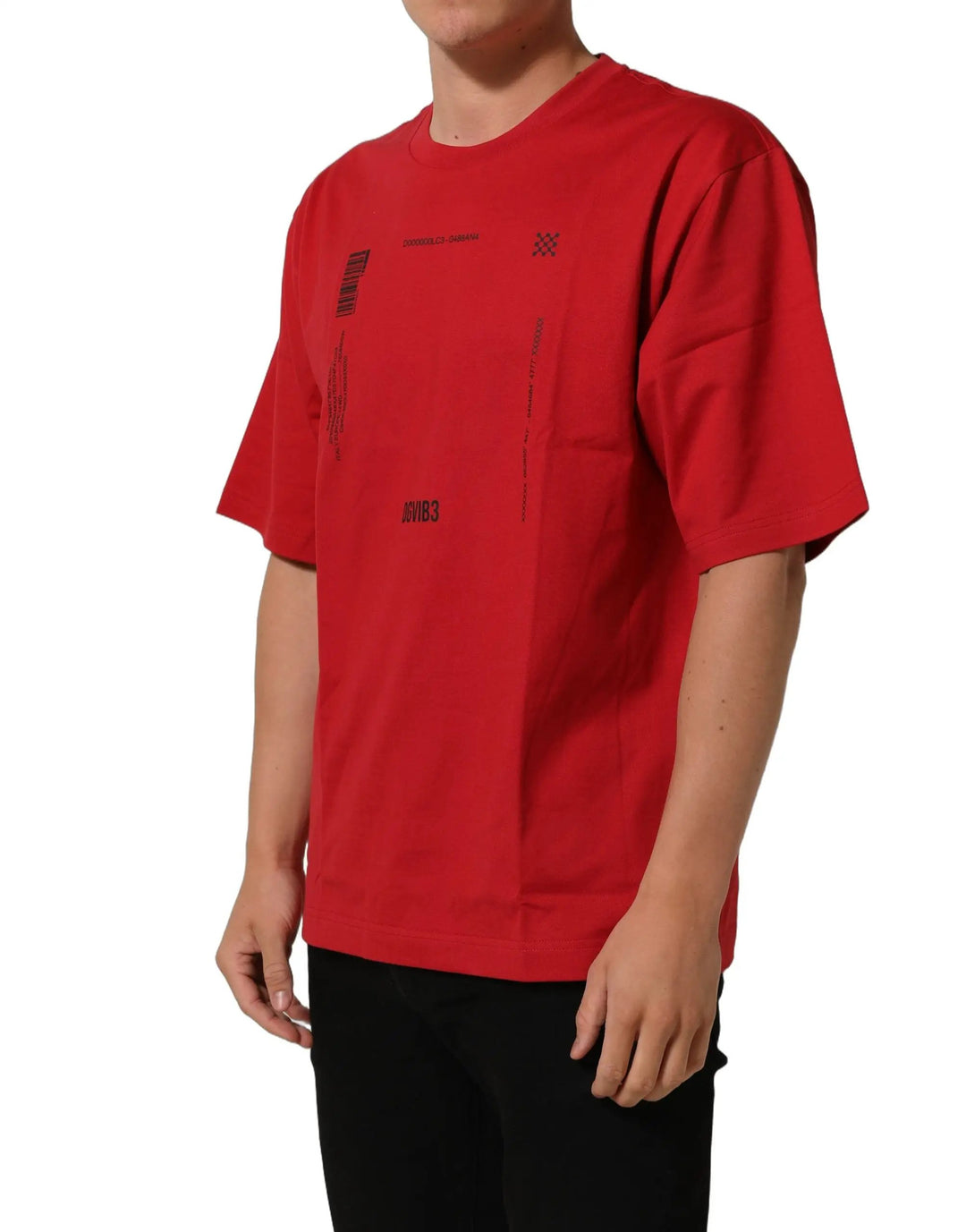 Dolce &amp; Gabbana Sample Sale | Dolce &amp; Gabbana Red Cotton Graphic Print Crew Neck T-shirt - | Designer outlet