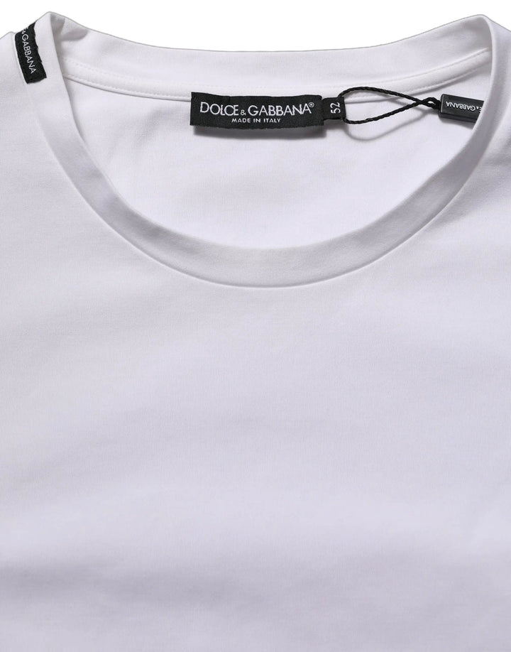 Dolce &amp; Gabbana Sample Sale | Dolce &amp; Gabbana White Cotton Short Sleeves Crew Neck T-shirt - | Designer outlet