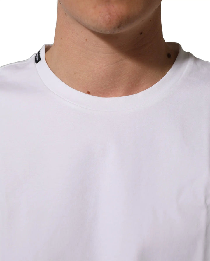 Dolce &amp; Gabbana Sample Sale | Dolce &amp; Gabbana White Cotton Short Sleeves Crew Neck T-shirt - | Designer outlet