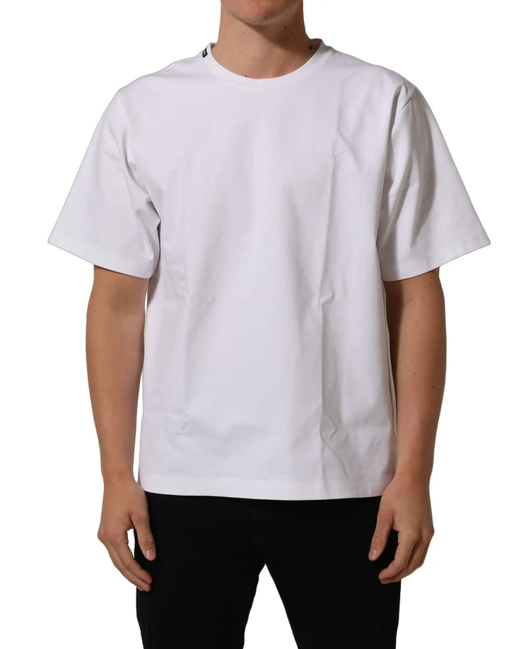 Dolce &amp; Gabbana Sample Sale | Dolce &amp; Gabbana White Cotton Short Sleeves Crew Neck T-shirt - | Designer outlet