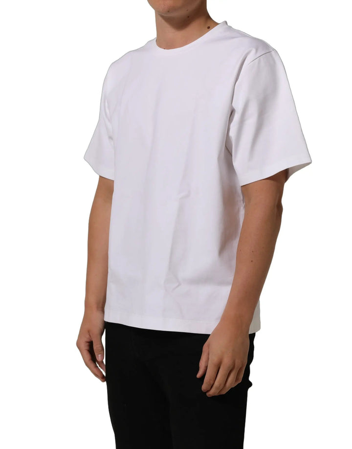 Dolce &amp; Gabbana Sample Sale | Dolce &amp; Gabbana White Cotton Short Sleeves Crew Neck T-shirt - | Designer outlet
