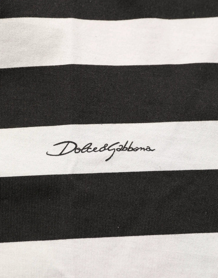Dolce &amp; Gabbana Sample Sale | Dolce &amp; Gabbana Black White Stripes Cotton Sleeveless T-shirt - | Designer outlet