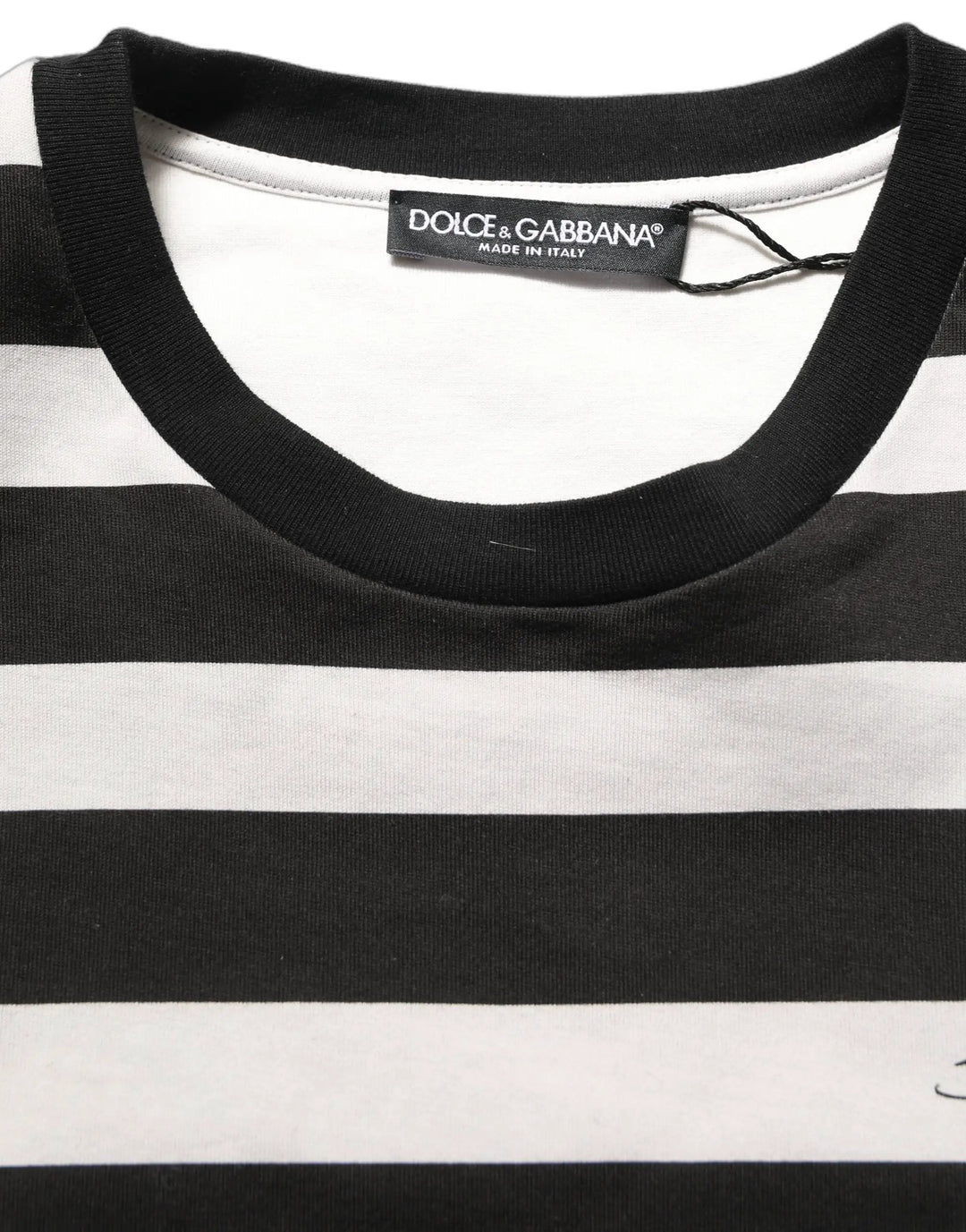Dolce &amp; Gabbana Sample Sale | Dolce &amp; Gabbana Black White Stripes Cotton Sleeveless T-shirt - | Designer outlet