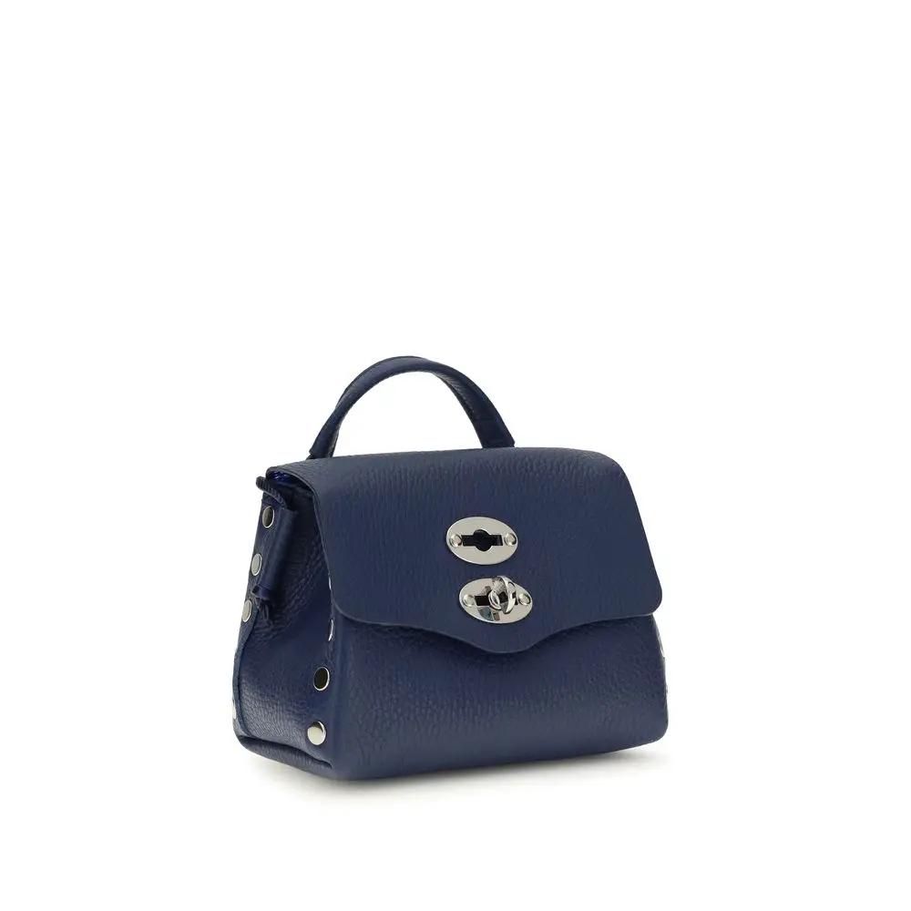 Zanellato Blue Calf Leather Bos Taurus Shoulder Bag