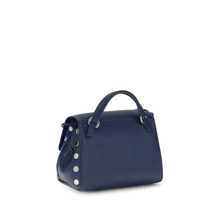 Zanellato Blue Calf Leather Bos Taurus Shoulder Bag