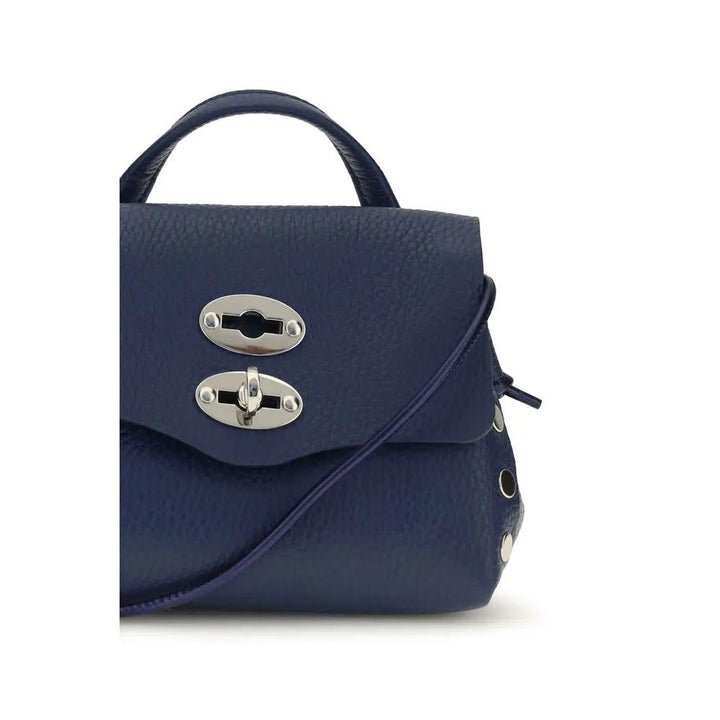 Zanellato Blue Calf Leather Bos Taurus Shoulder Bag