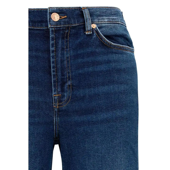7FOR Blue Cotton Flared Jeans