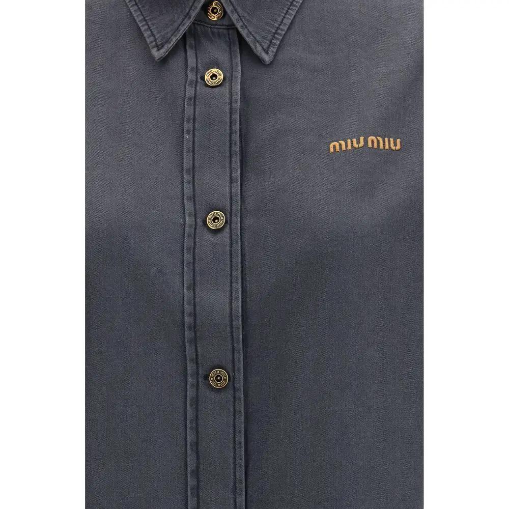 Miu Miu Gray Denim Shirt