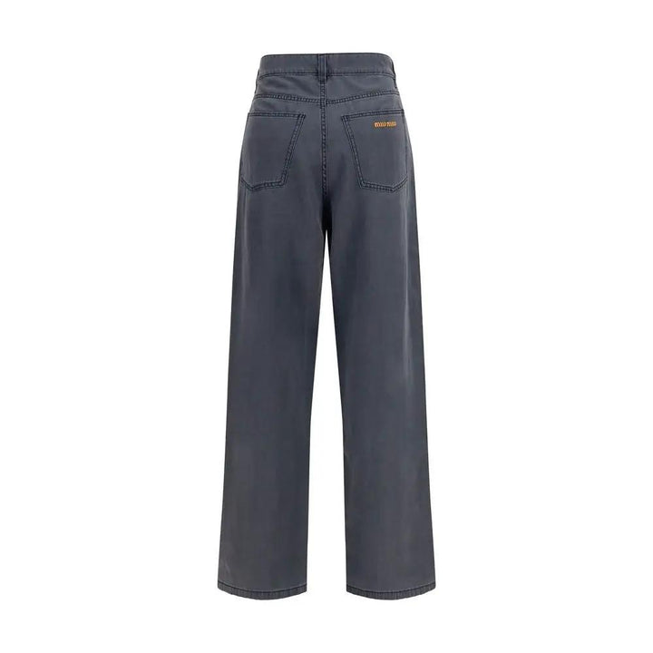 Miu Miu Black Cotton Straight-Leg Jeans