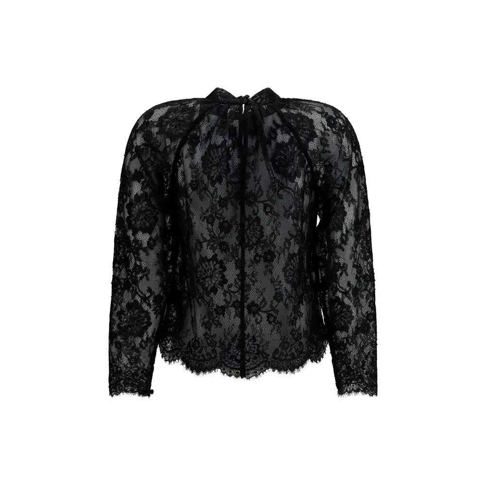 Self-Portrait Black Polyamide Blouse
