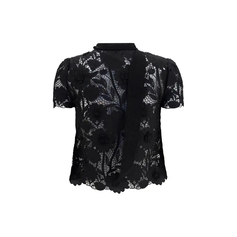 Self-Portrait Sample Sale | Self-Portrait Black Polyester Blouse - | Designer outlet