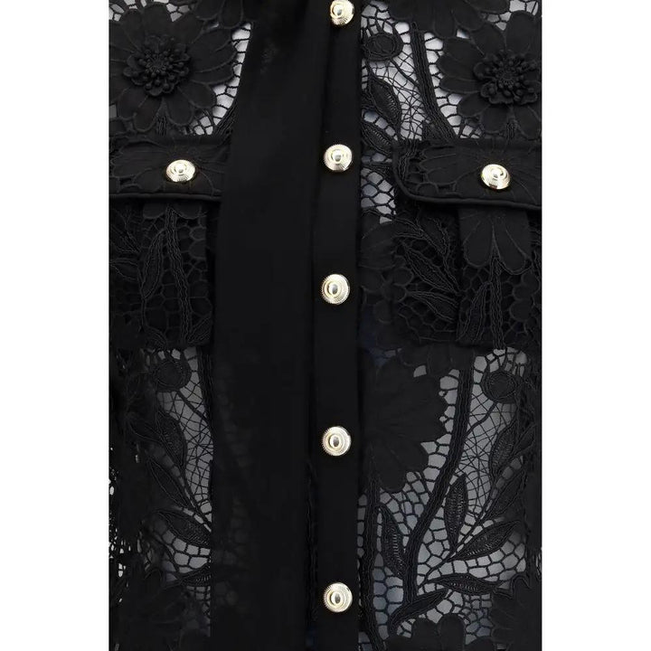 Self-Portrait Black Polyester Blouse