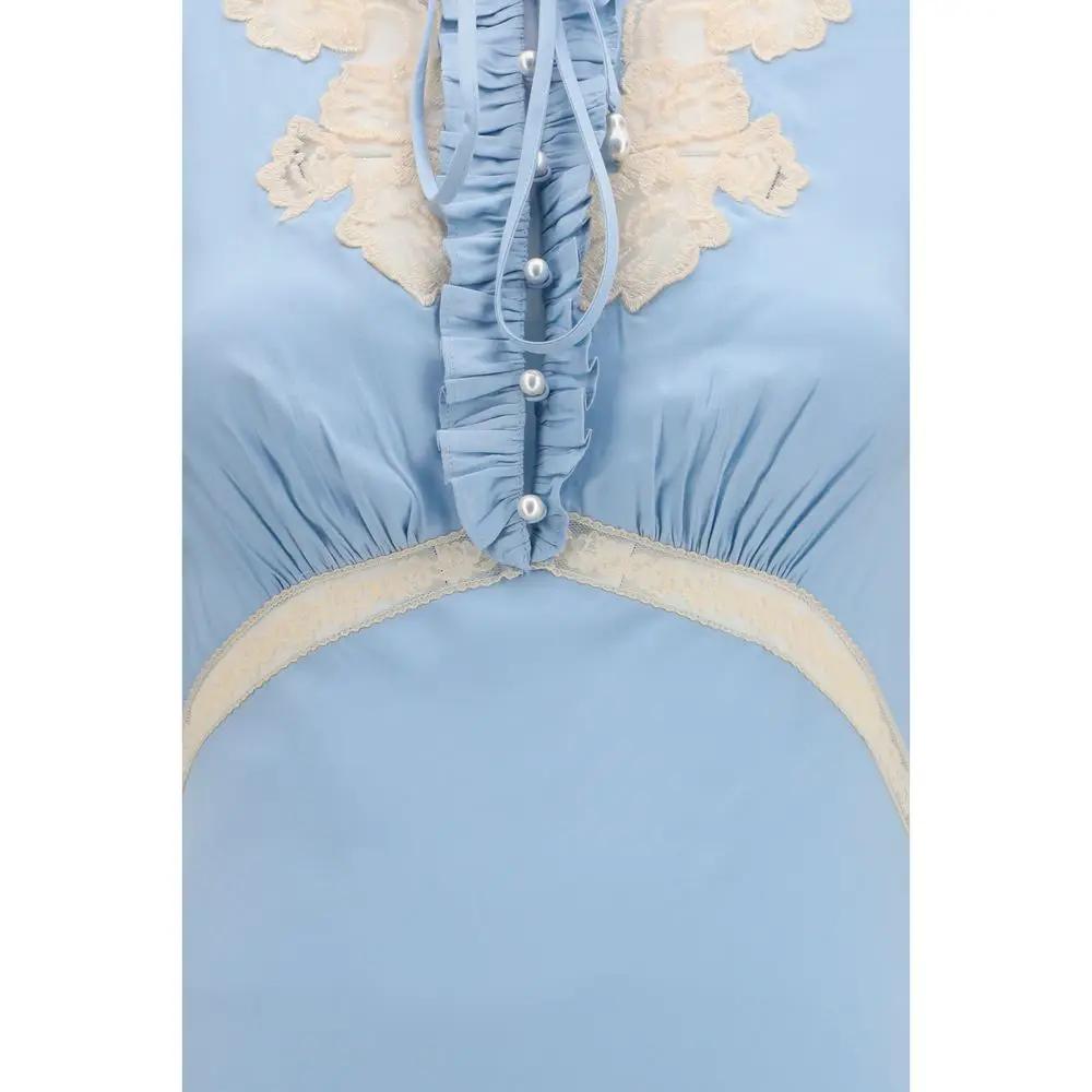 Self-Portrait Sample Sale | Self-Portrait Blue Viscose Casual Dress - | Designer outlet