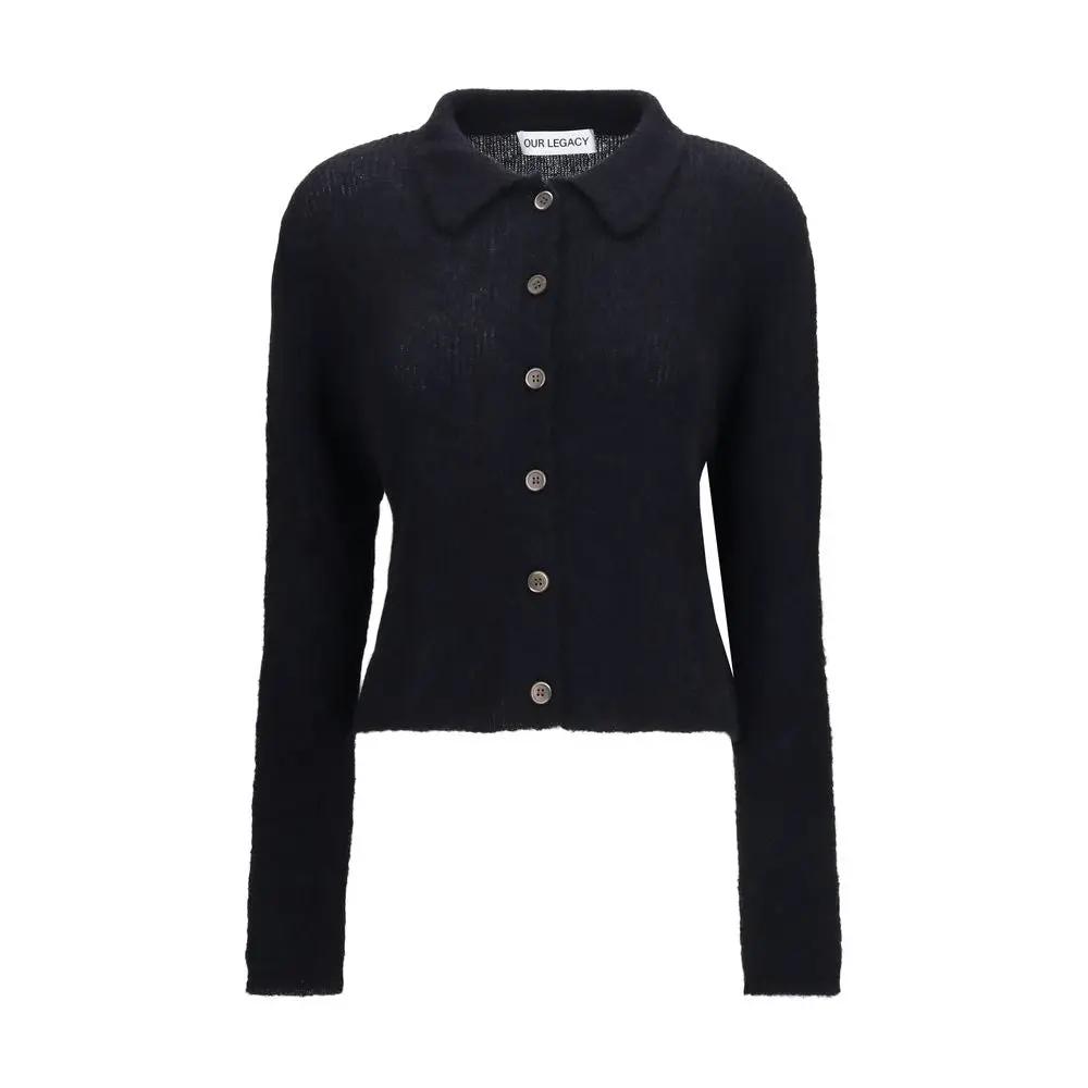 Our Legacy Black Alpaca Vicugna Pacos Polo Shirt
