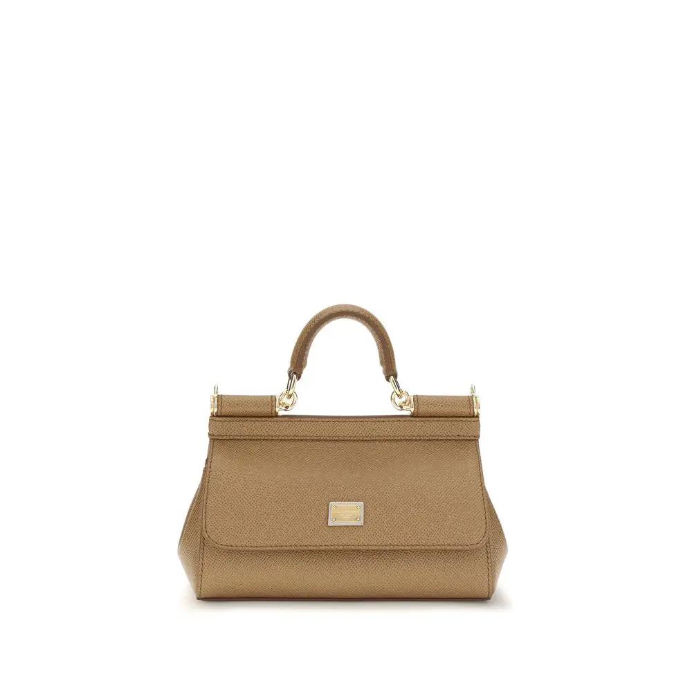 Dolce &amp; Gabbana Beige Calf Leather Bos Taurus Handbag