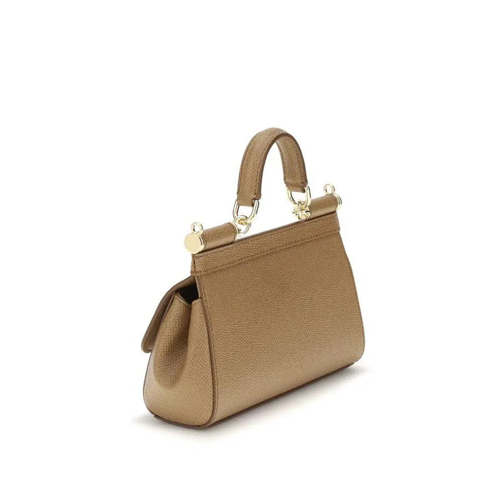 Dolce &amp; Gabbana Beige Calf Leather Bos Taurus Handbag
