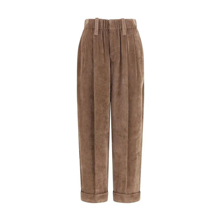 Brunello Cucinelli Brown Viscose Casual Pants