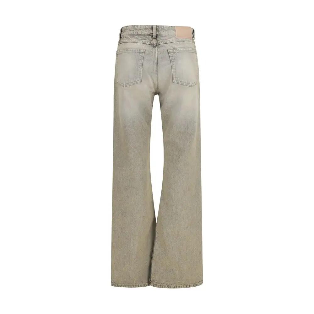 Our Legacy Gray Cotton Straight-Leg Jeans