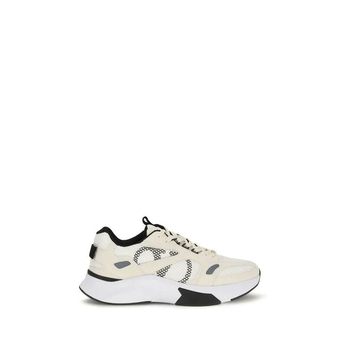 Valentino Garavani White Fabric Low Top Sneakers