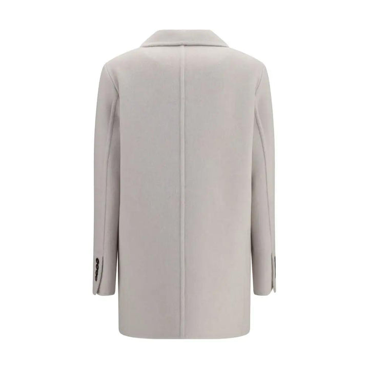 Brunello Cucinelli Sample Sale | Brunello Cucinelli White Wool Oves Aries Full-Length Jacket - | Designer outlet