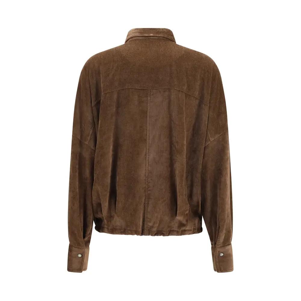Brunello Cucinelli Sample Sale | Brunello Cucinelli Brown Viscose Pattern Shirt - | Designer outlet