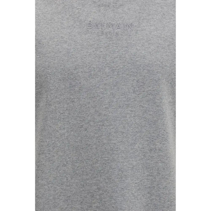 Balmain Gray Cotton T-Shirt