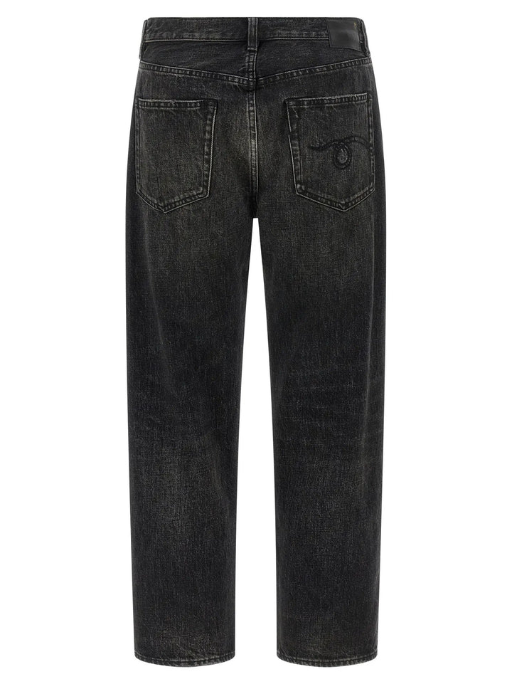 R13 Black Cotton Straight-Leg Jeans