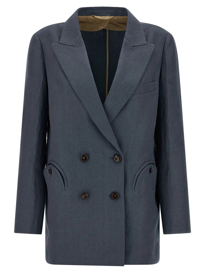 Blazé Milano Sample Sale | Blazé Milano Blue Linen Blazer - | Designer outlet