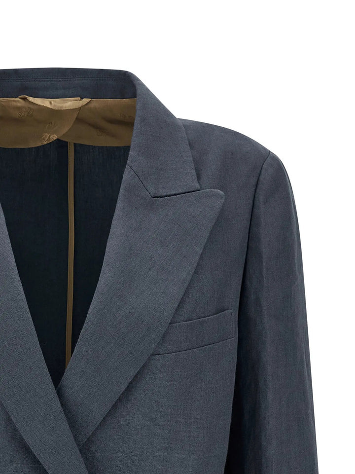 Blazé Milano Sample Sale | Blazé Milano Blue Linen Blazer - | Designer outlet