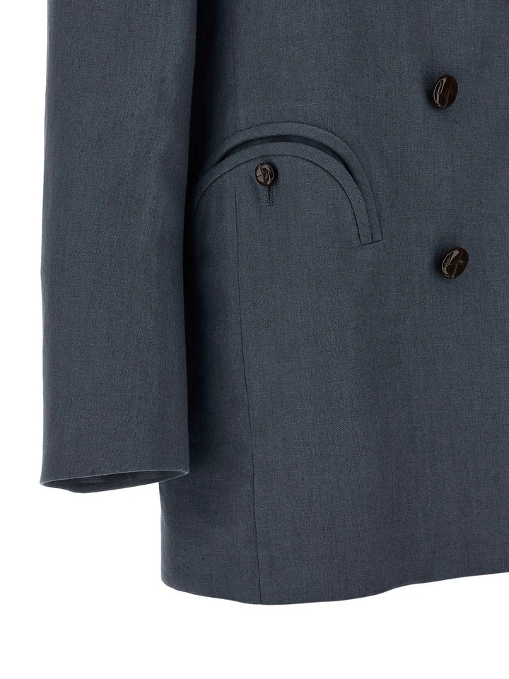 Blazé Milano Sample Sale | Blazé Milano Blue Linen Blazer - | Designer outlet