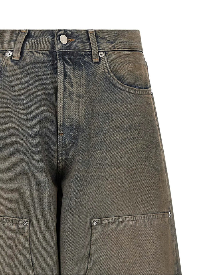Haikure Blue Cotton Relaxed Fit Jeans