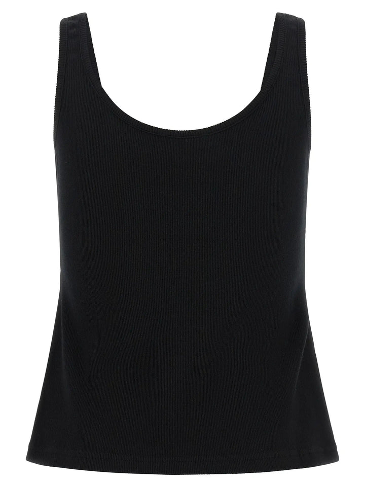 Off-White Black Cotton Tank Tops