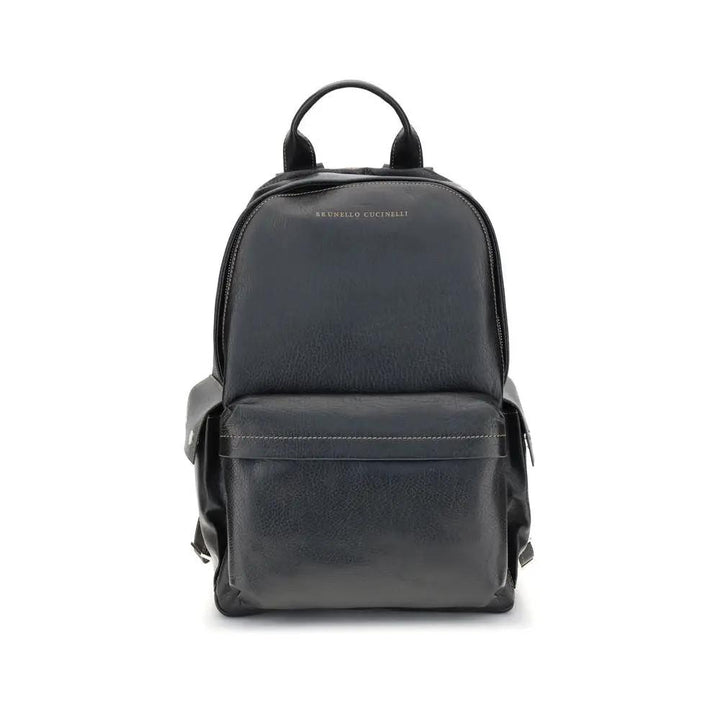 Brunello Cucinelli Black Calf Leather Bos Taurus Handbag