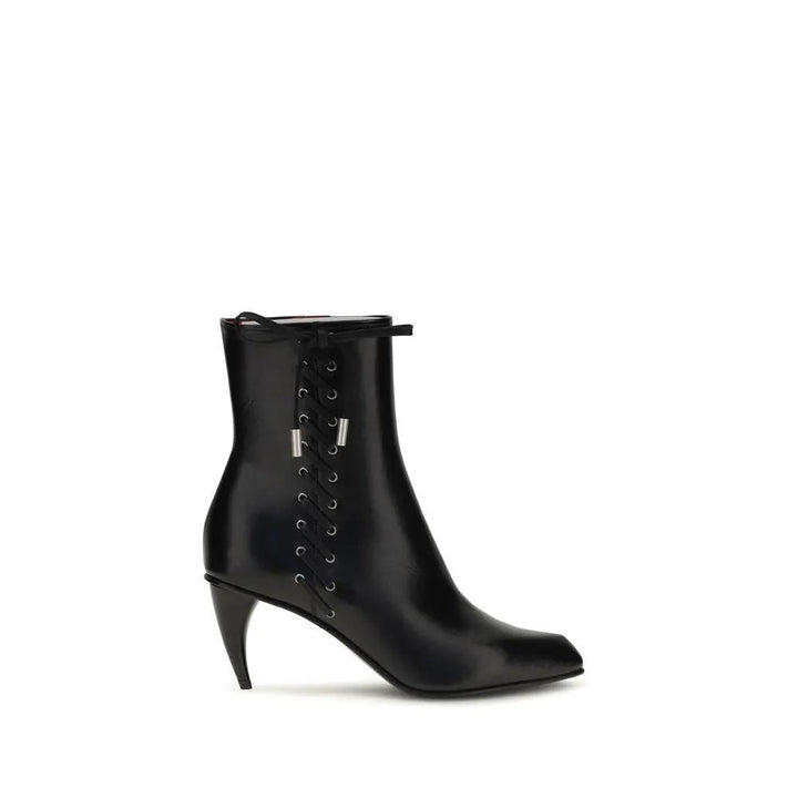 Alexander McQueen Black Calf Leather Bos Taurus Lace-Up Boots