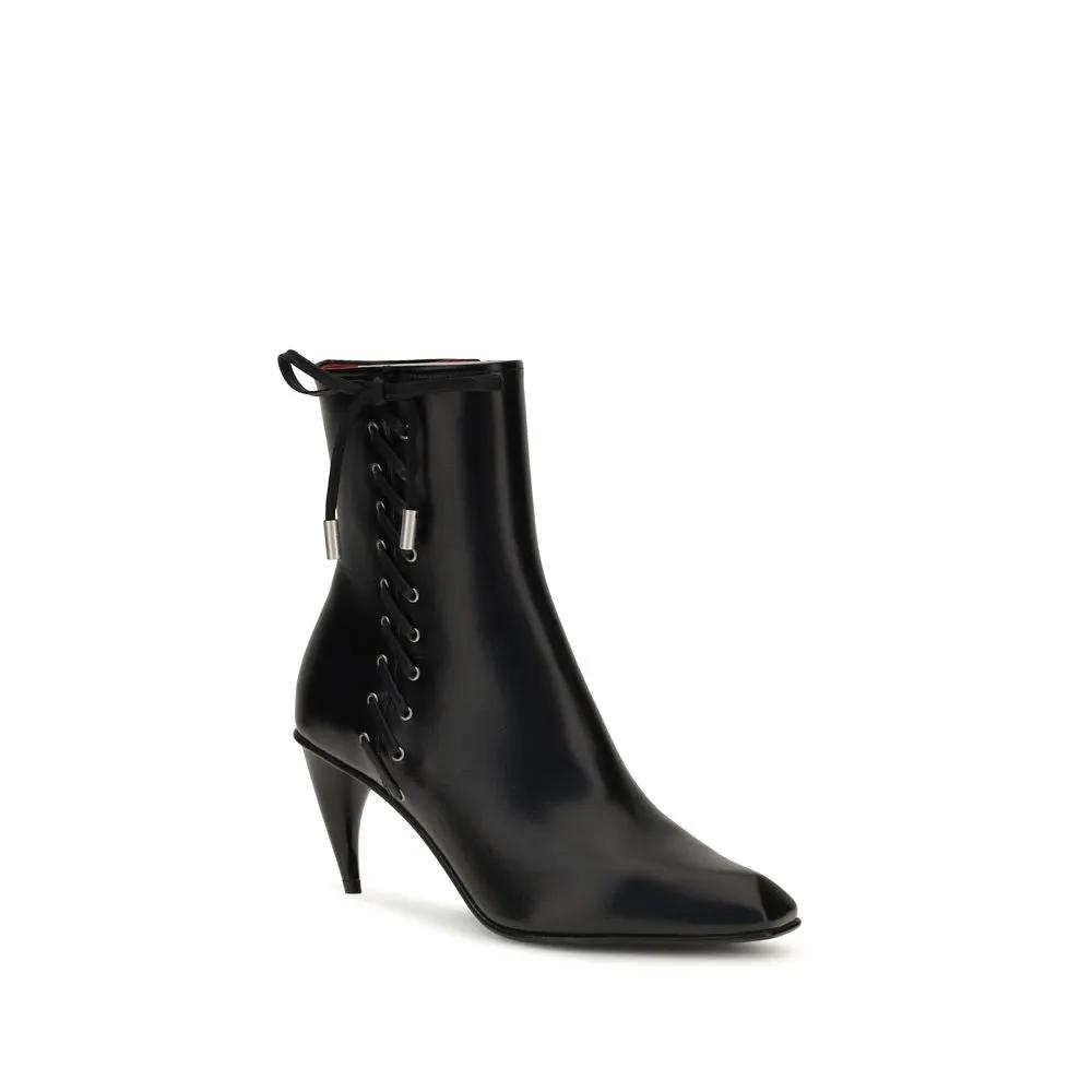 Alexander McQueen Sample Sale | Alexander McQueen Black Calf Leather Bos Taurus Lace-Up Boots - | Designer outlet