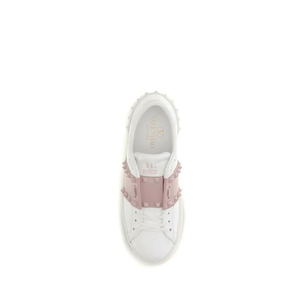 Valentino Garavani White Calf Leather Bos Taurus Low Top Sneakers