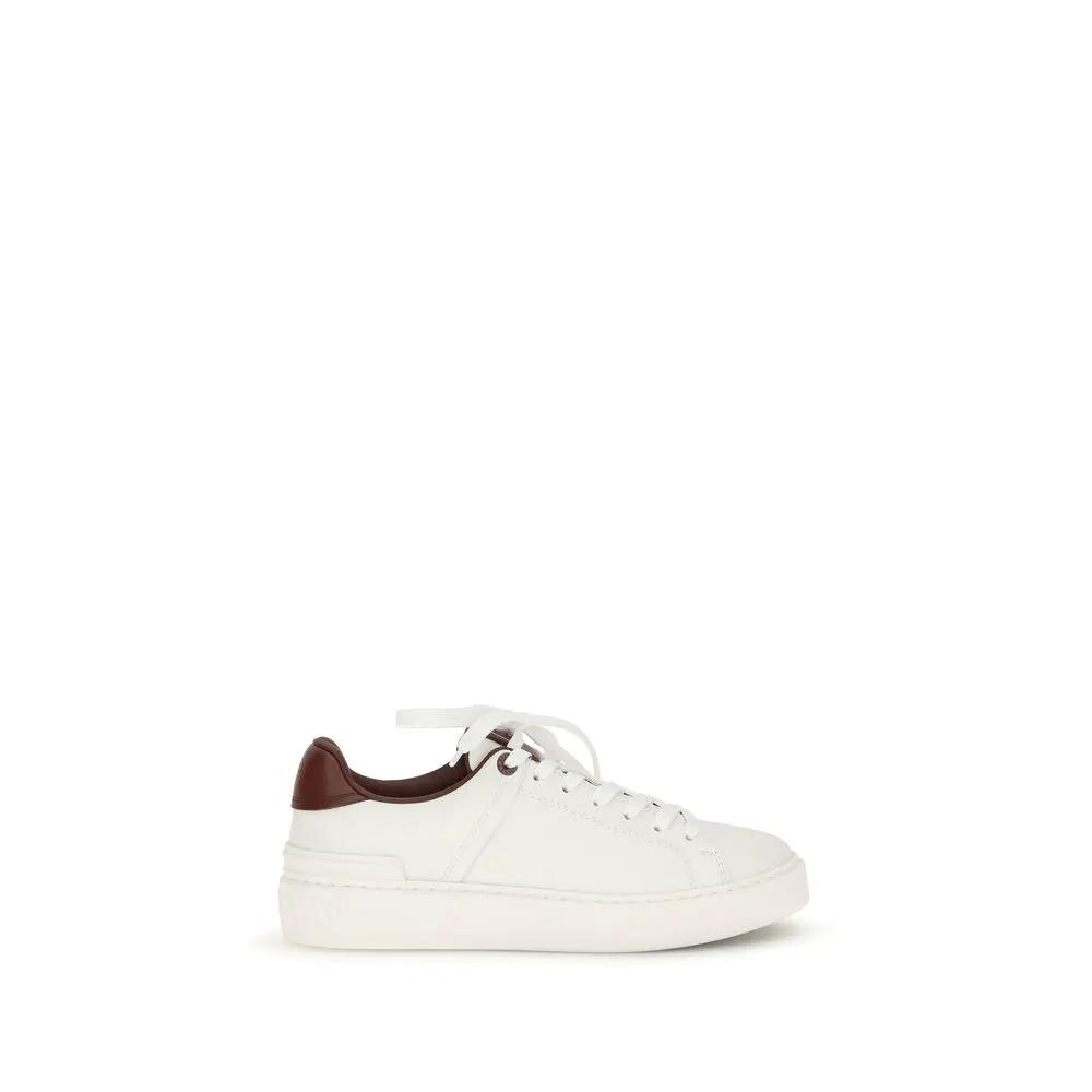 Balmain White Calf Leather Bos Taurus Athletic Sneakers