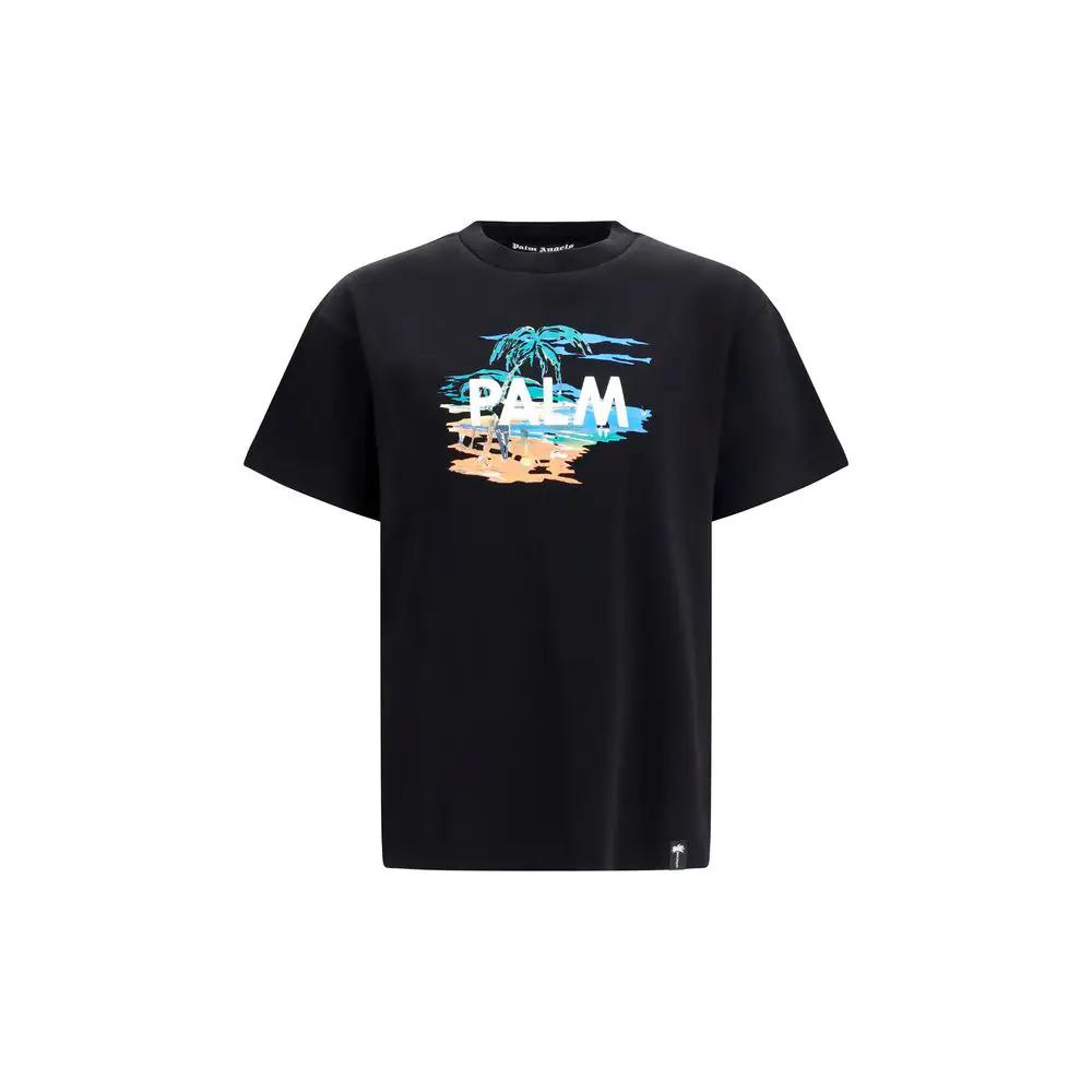 Palm Angels Black Cotton T-Shirt